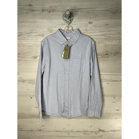 Goodfellow & Co Oxford Shirt Mens Medium Light Blue Slim Button-Up Stretch - Picture 1 of 9